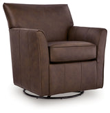 Braydunn Espresso Brown Swivel Glider Accent Chair (Online Special Price) - Ornate Home