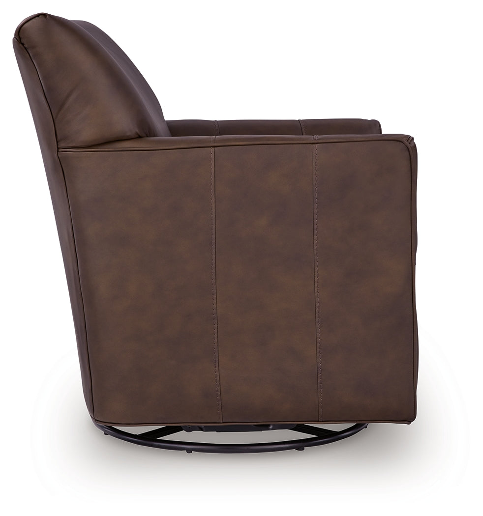 Braydunn Espresso Brown Swivel Glider Accent Chair (Online Special Price) - Ornate Home