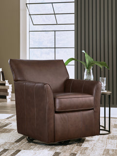 Braydunn Espresso Brown Swivel Glider Accent Chair - Ornate Home