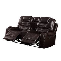 Braylon Brown PU Love Motion w/Console - Ornate Home