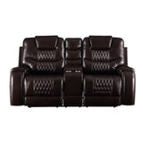 Braylon Brown PU Love Motion w/Console - Ornate Home