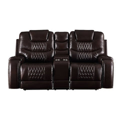 Braylon Brown PU Love Motion w/Console - Ornate Home