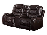 Braylon Brown PU Love Motion w/Console - Ornate Home