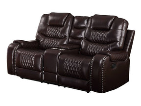 Braylon Brown PU Love Motion w/Console - Ornate Home