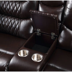 Braylon Brown PU Motion Sofa - Ornate Home