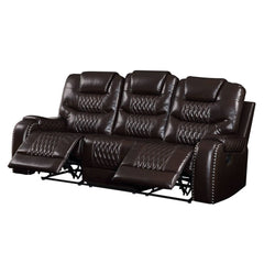 Braylon Brown PU Motion Sofa - Ornate Home