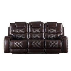 Braylon Brown PU Motion Sofa - Ornate Home