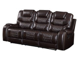 Braylon Brown PU Motion Sofa - Ornate Home
