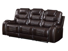 Braylon Brown PU Motion Sofa - Ornate Home