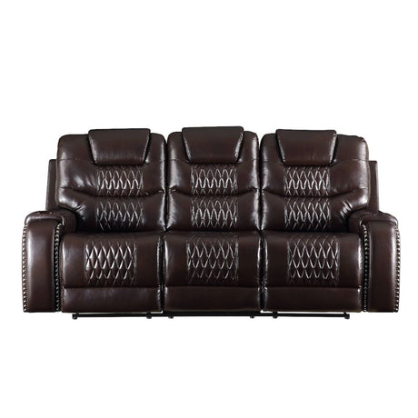 Braylon Brown PU Sofa (Motion) - Ornate Home