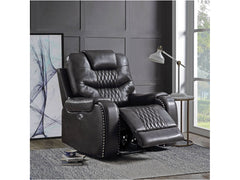 Braylon Magnetite PU Power Motion Recliner - Ornate Home