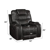 Braylon Magnetite PU Recliner (Motion) - Ornate Home
