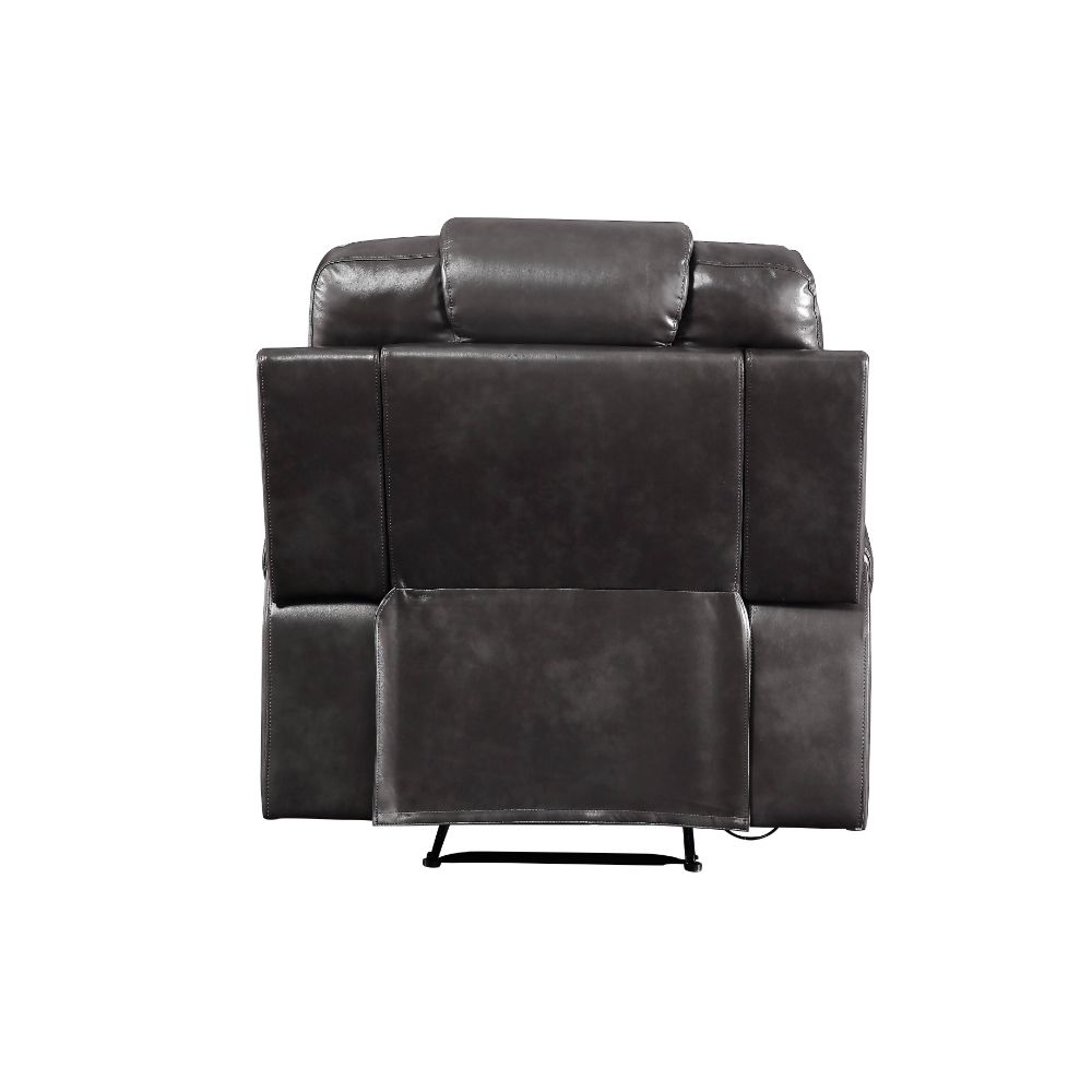 Braylon Magnetite PU Recliner (Motion) - Ornate Home