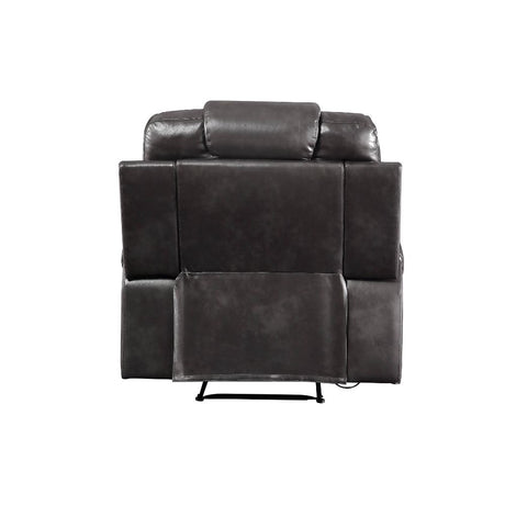 Braylon Magnetite PU Recliner (Motion) - Ornate Home
