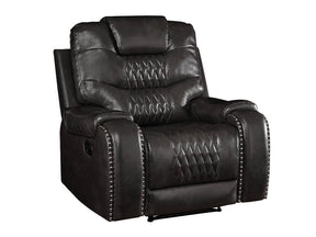 Braylon Magnetite PU Recliner (Motion) - Ornate Home