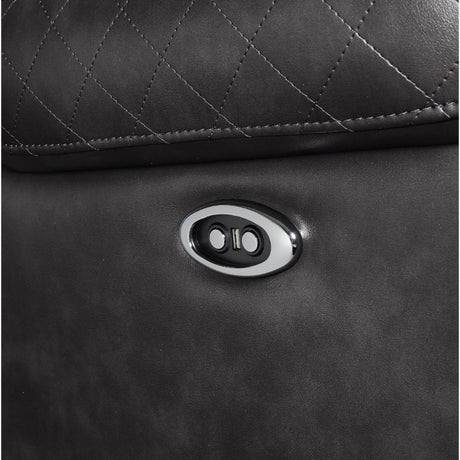 Braylon Magnetite PU Recliner (Power Motion) - Ornate Home