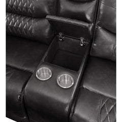 Braylon Magnetite PU Sofa (Motion) - Ornate Home