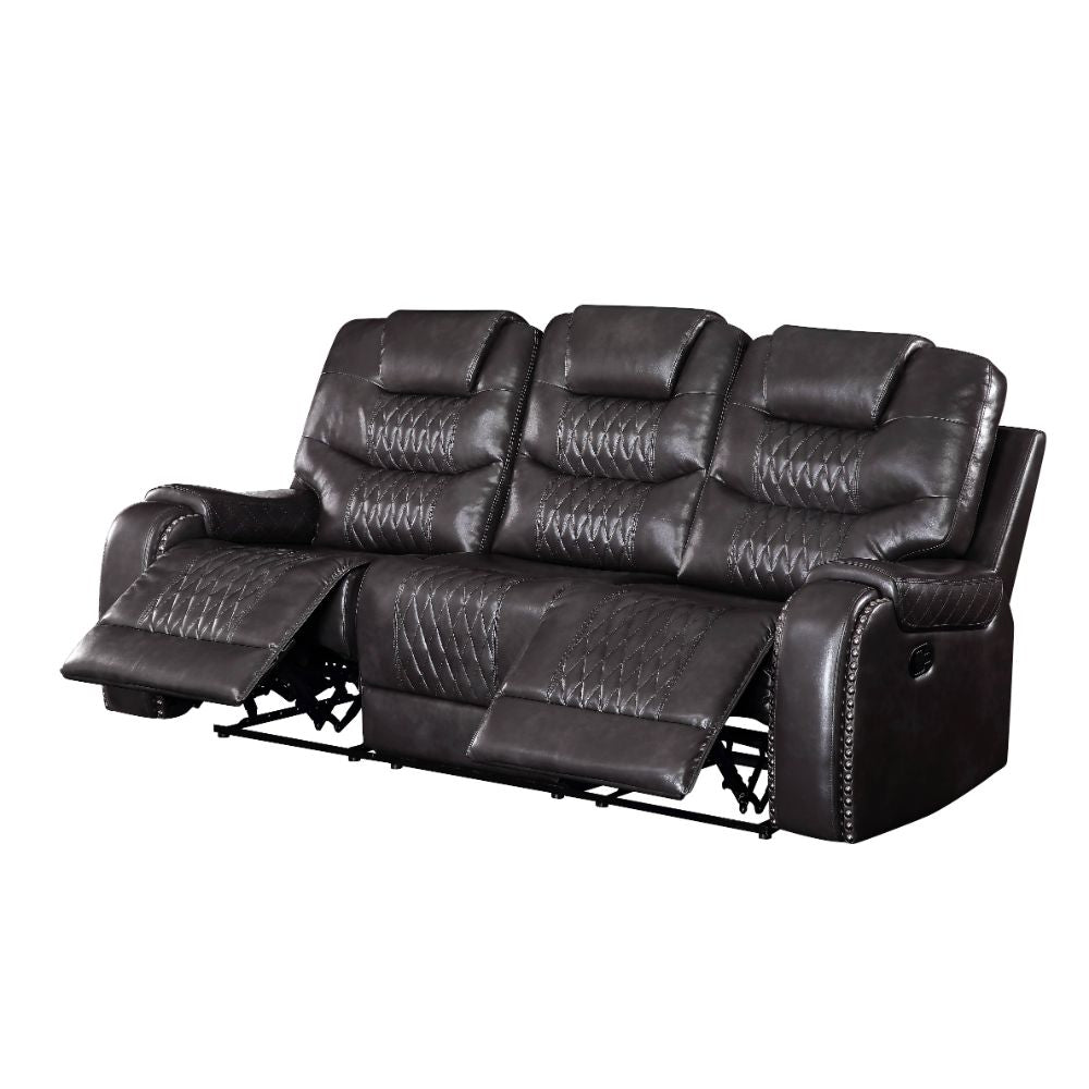 Braylon Magnetite PU Sofa (Motion) - Ornate Home
