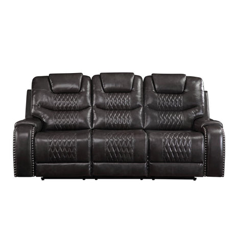 Braylon Magnetite PU Sofa (Motion) - Ornate Home