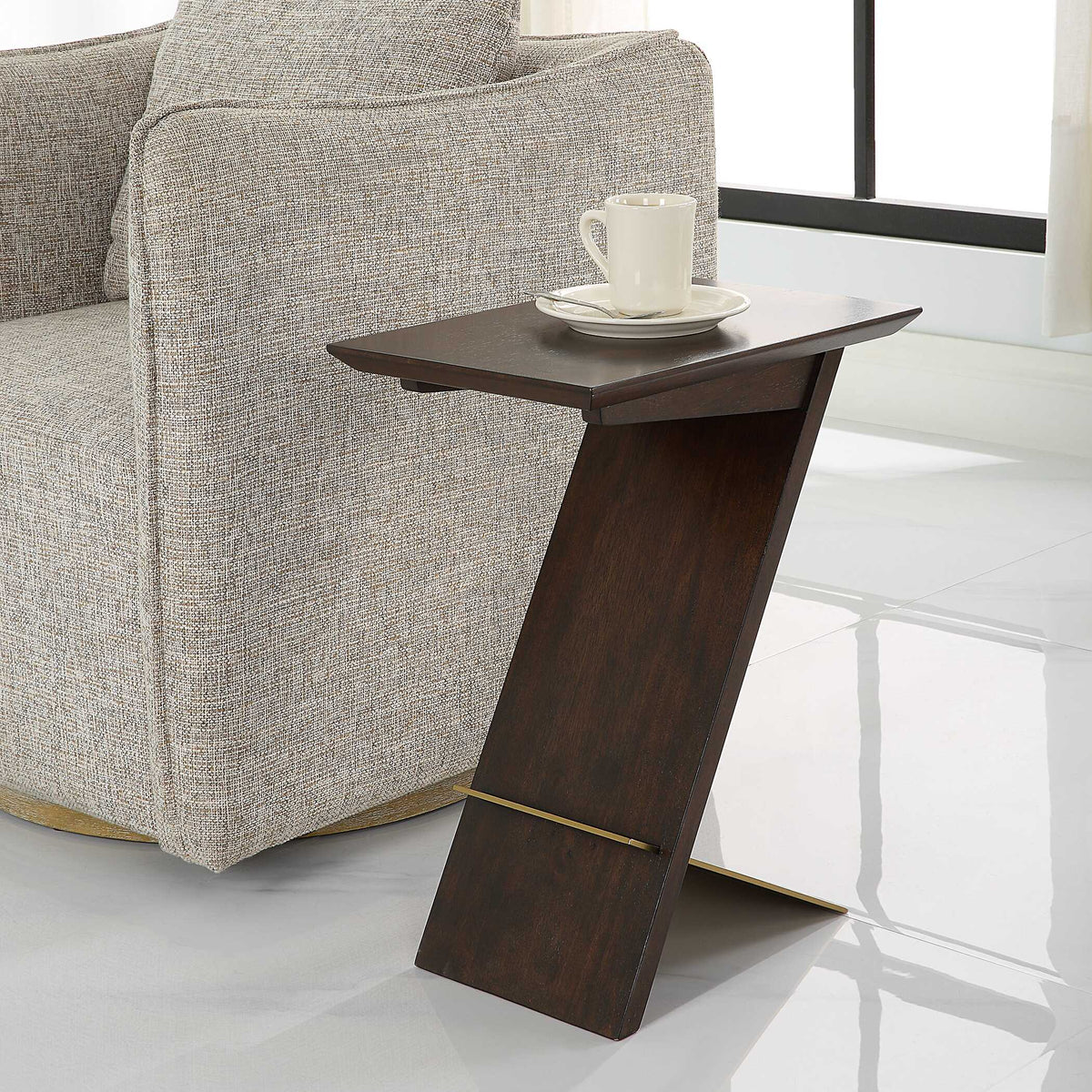 Breakthrough Brown/Gold Modern Accent Table - Ornate Home