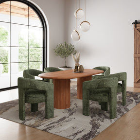 Breck Black/Forest Double Pedestal Dining Table w/ 6 Sven Chairs - Ornate Home