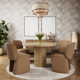 Breck Brick/Natural Mango Round Dining Table w/ 4 Chairs - Ornate Home