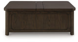 Breckington Dark Brown Cocktail Table with Storage (Online Special Price) - Ornate Home