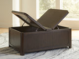 Breckington Dark Brown Cocktail Table with Storage (Online Special Price) - Ornate Home