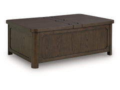Breckington Dark Brown Cocktail Table with Storage - Ornate Home
