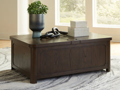 Breckington Dark Brown Cocktail Table with Storage - Ornate Home