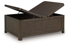 Breckington Dark Brown Cocktail Table with Storage - Ornate Home