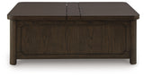 Breckington Dark Brown Cocktail Table with Storage - Ornate Home