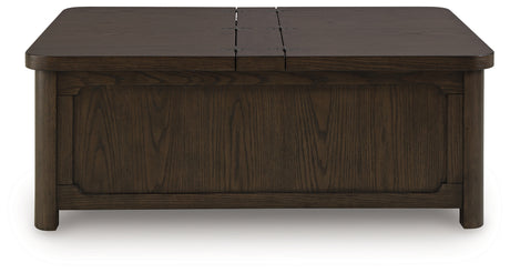 Breckington Dark Brown Cocktail Table with Storage - Ornate Home