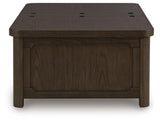 Breckington Dark Brown Cocktail Table with Storage - Ornate Home