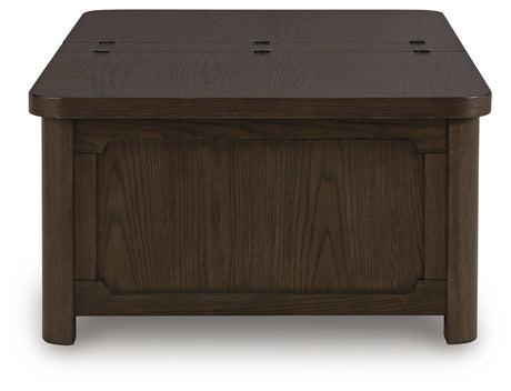Breckington Dark Brown Cocktail Table with Storage - Ornate Home