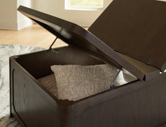 Breckington Dark Brown Cocktail Table with Storage - Ornate Home