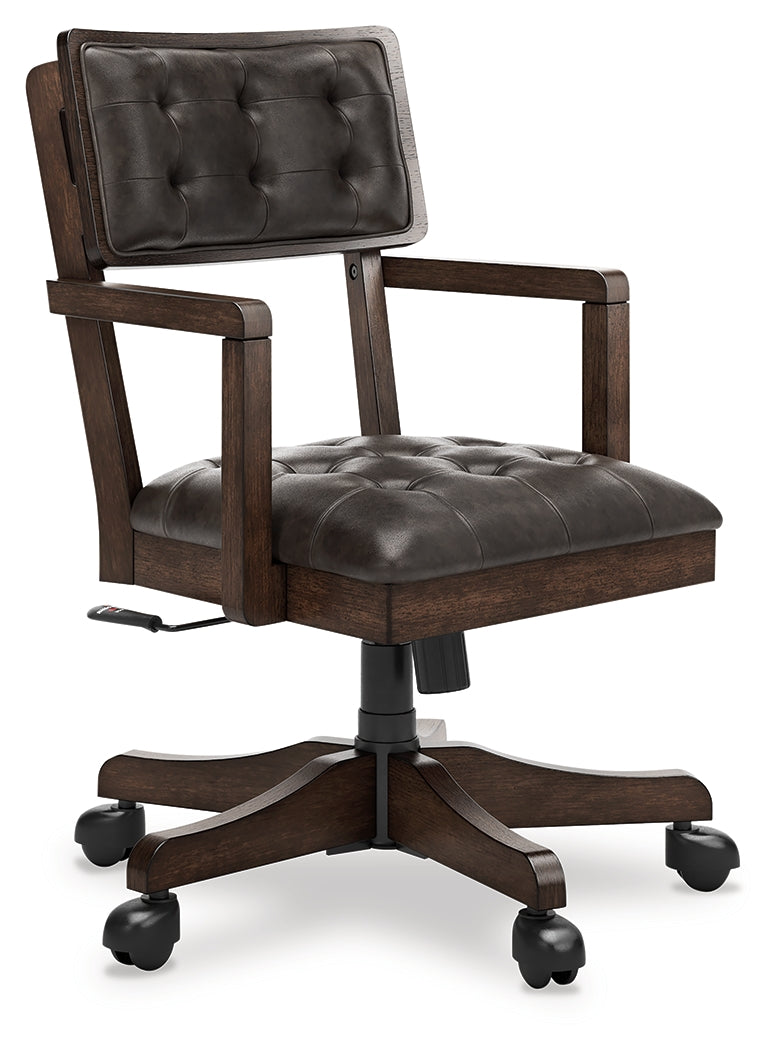 Breckington Dark Brown Home Office Desk Chair - Ornate Home
