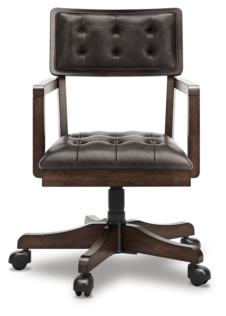 Breckington Dark Brown Home Office Desk Chair - Ornate Home