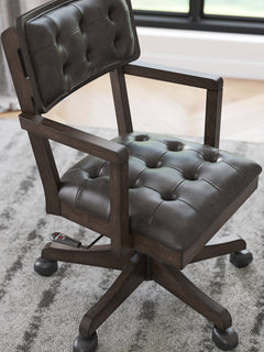 Breckington Dark Brown Home Office Desk Chair - Ornate Home