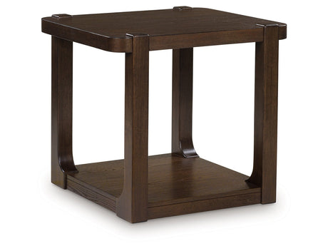 Breckington Dark Brown Rectangular End Table - Ornate Home