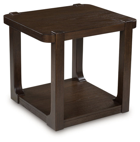 Breckington Dark Brown Rectangular End Table - Ornate Home