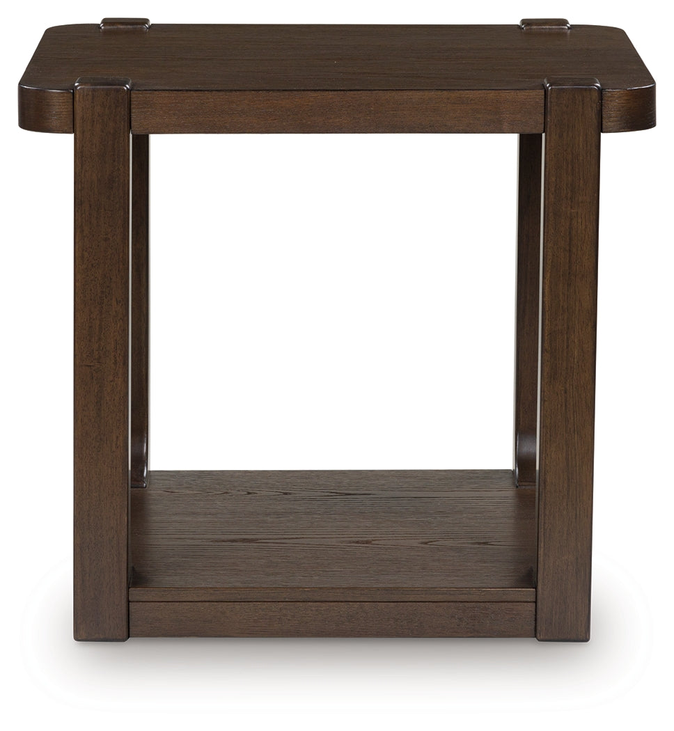 Breckington Dark Brown Rectangular End Table - Ornate Home