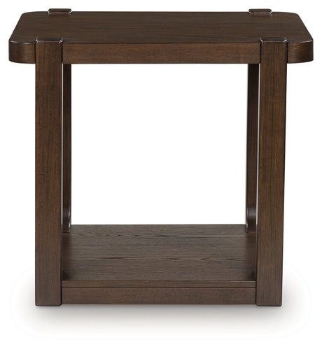 Breckington Dark Brown Rectangular End Table - Ornate Home