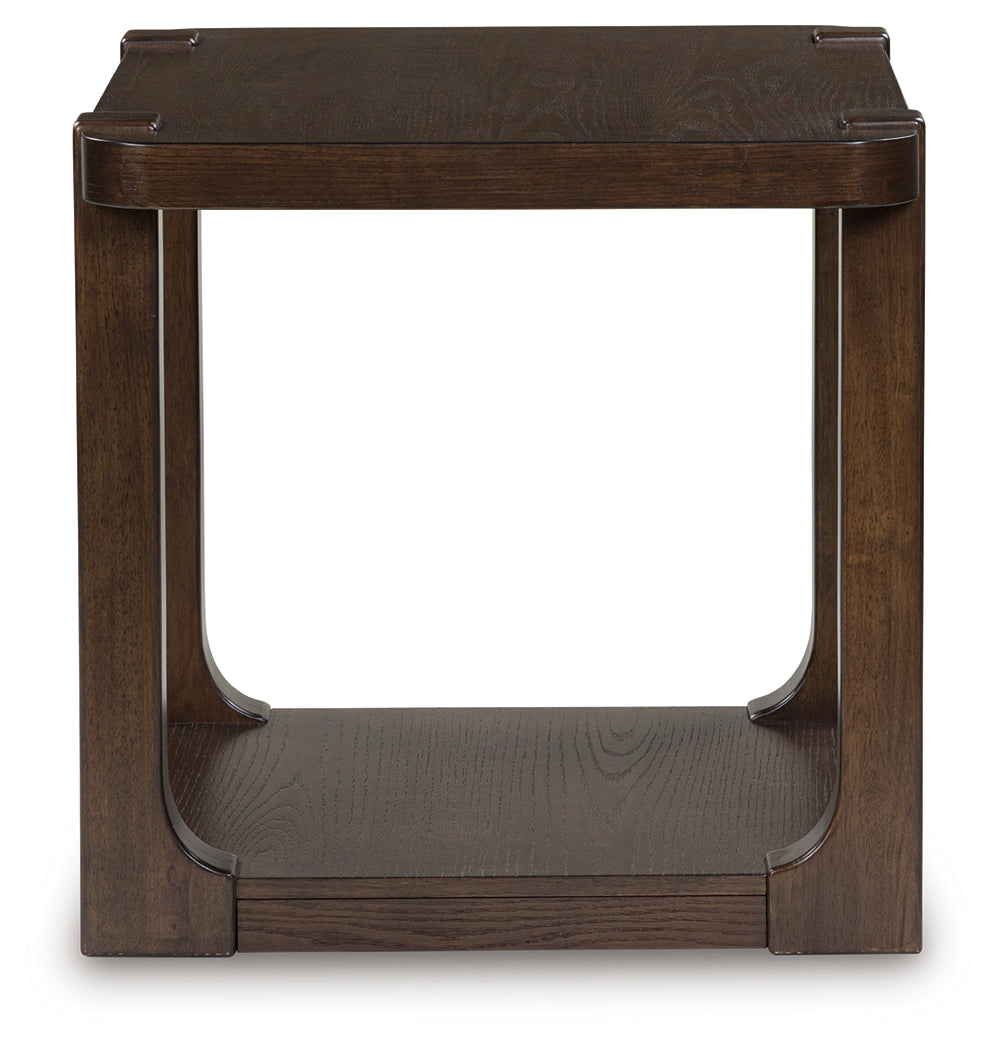Breckington Dark Brown Rectangular End Table - Ornate Home
