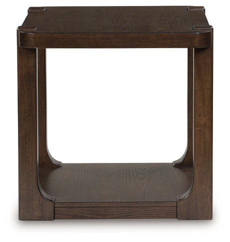 Breckington Dark Brown Rectangular End Table - Ornate Home