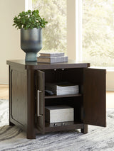 Breckington Dark Brown Rectangular End Table - Ornate Home