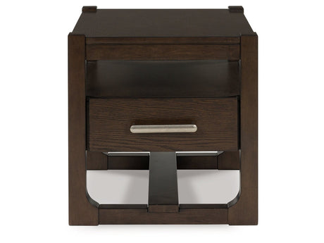 Breckington Dark Brown Square End Table - Ornate Home