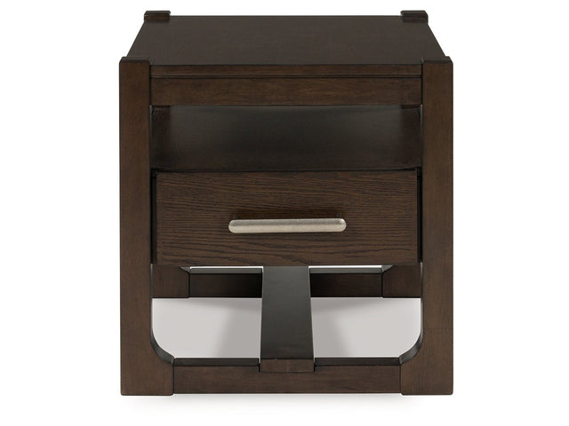 Breckington Dark Brown Square End Table - Ornate Home