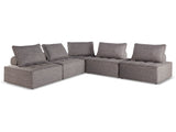 Bree Zee Brown 5-Piece Outdoor Modular Seating - Ornate Home