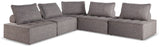 Bree Zee Brown 5-Piece Outdoor Modular Seating - Ornate Home